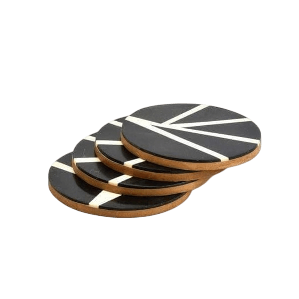 WOOD PRINTED COASTER ROUND SHAPE (DECAL)